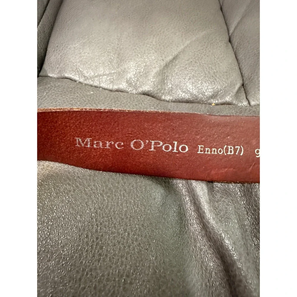 Marc O'Polo‎ Enno(B7) Burgundy Genuine Leather Belt Size 95 Silver Buckle Mens